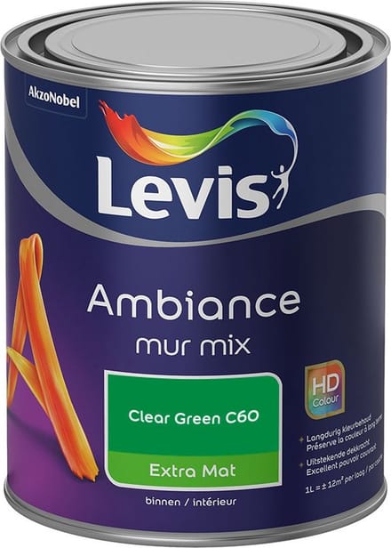 Levis - Ambiance Mur Extra Mat Mix - Clear Green C60 - Mengverf - 1 L
