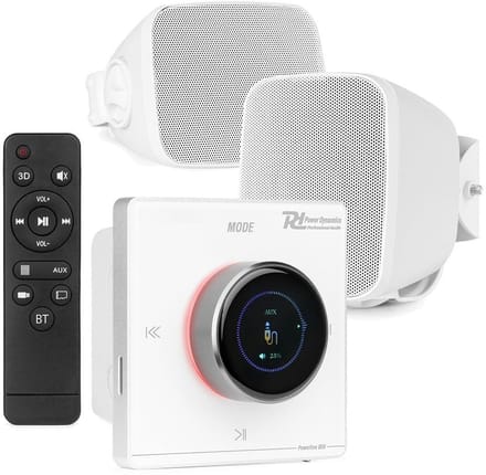 Power Dynamics BD30W outdoor speaker set met B50W inbouw versterker - IPX5 waterdicht - 2x 25W