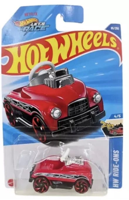 HOT WHEELS PEDAL RACER RACING RED 95/250 1:64 HW RIDE-ONS 4/5