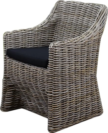 Kursi Louise dining tuinstoel naturel rotan - olefin black