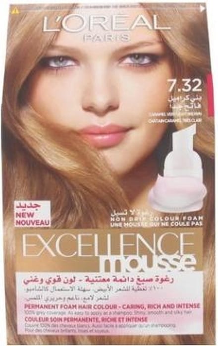 L'Oréal Haarverf â€“ Excellence Mousse nr. 7.32 Caramel Zeer Licht Bruin
