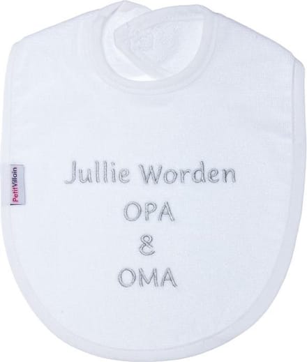 Petit Villain Wit 'Jullie Worden Opa & Oma' Slab