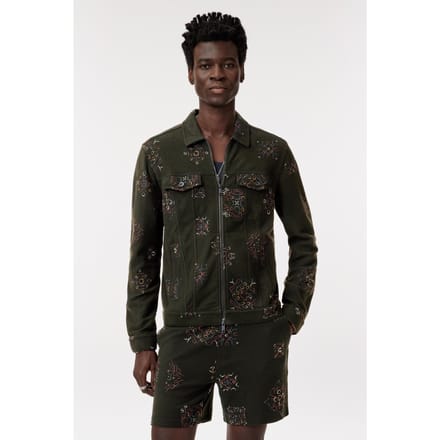 John Varvatos Anthony Trucker Jacket With Emb Moss Taglia: XS | Giacche leggere Outlet | Uomo | Bianco