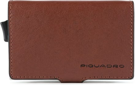 PIQUADRO Kaarthoes B3 Double Compact Wallet Cuoio Bruine
