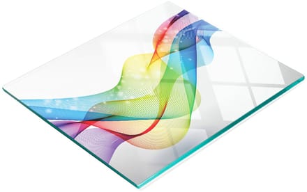 Glazen serveerplank met abstract golfmotief, 60x52 cm