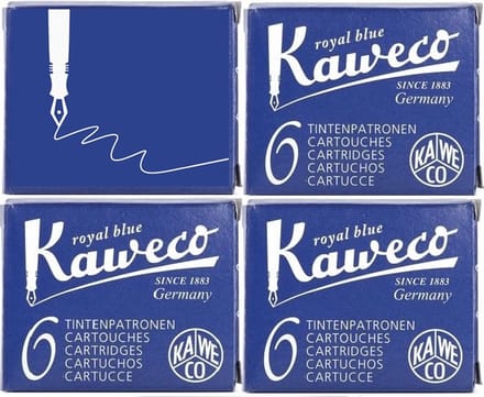 Kaweco - Vulpen inkt - Vulpen vullingen - 4 doosjes - Blauw - Royal Blue