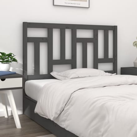 vidaXL - Hoofdbord - 125,5x4x100 - cm - massief - grenenhout - grijs