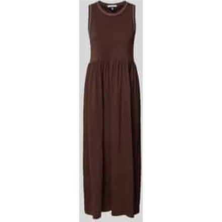 midi-jurk met ronde hals en stitchings