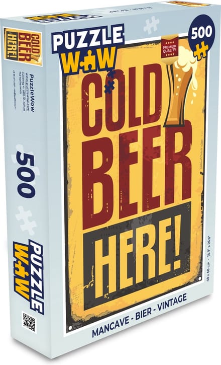 Puzzel Mancave - Bier - Vintage - Legpuzzel - Puzzel 500 stukjes
