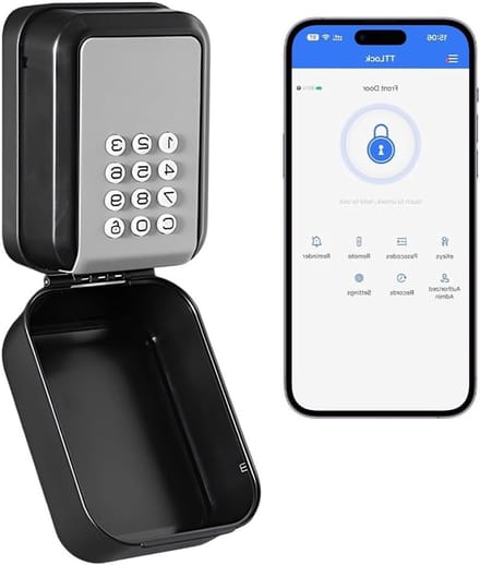 Slimme sleutelkluis met digitale code, Bluetooth-functionaliteit, TTLock-app ondersteuning en PIN-code, veilige sleutelbox met nummercode