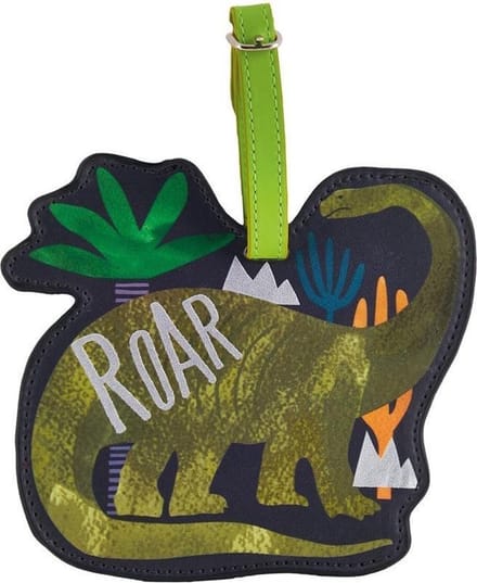 Floss & Rock Bagage Label Dinosaurus - 13.5 x 12 cm - Met Naamkaartje