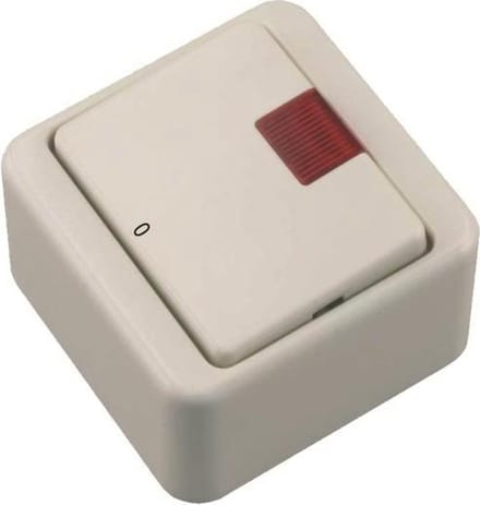 BERKER 2 polige schakelaar - Opbouw - Met controlelamp - Crème