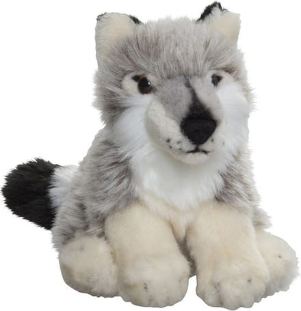 Nature Planet Knuffel Wolf - zachte pluche - 16 cm - wolven knuffeldier