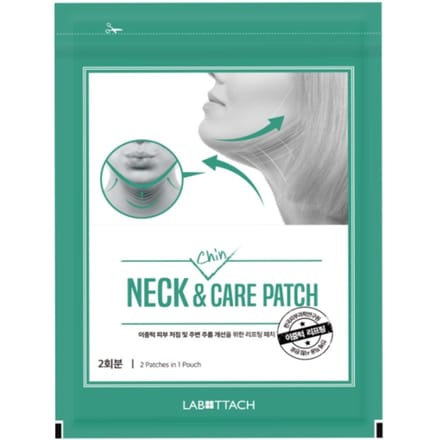 Wooshin Labottach Patch soin cou et menton – Masque hydrogel au collagène pour le soin du cou et du menton, 2 pièces
