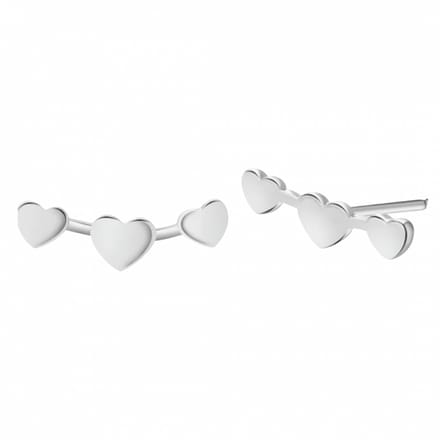 Zilveren oorbellen - love 3 hartjes - Charme Bijoux