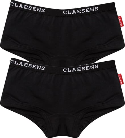 Claesen's® - Meisjes Hipster 2-pack ZwartCL 739-Black-2
