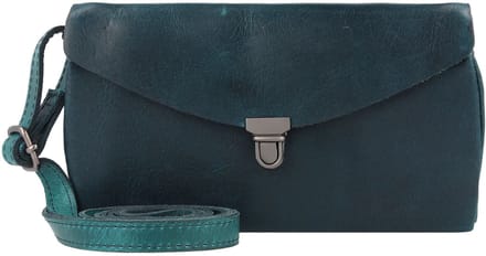 HAROLD'S Leren Schoudertas Koppeling Fold Handbag Clutch Petrol