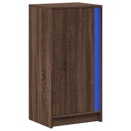 vidaXL - Dressoir - met - LED - 42,5x34x85 - cm - bewerkt - hout - bruin - eikenkleur