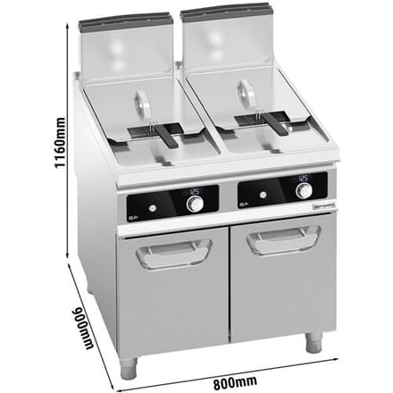 GGM Gastro Gas Doppelfritteuse - 20+20 Liter - 35 kW - Bflex Digital