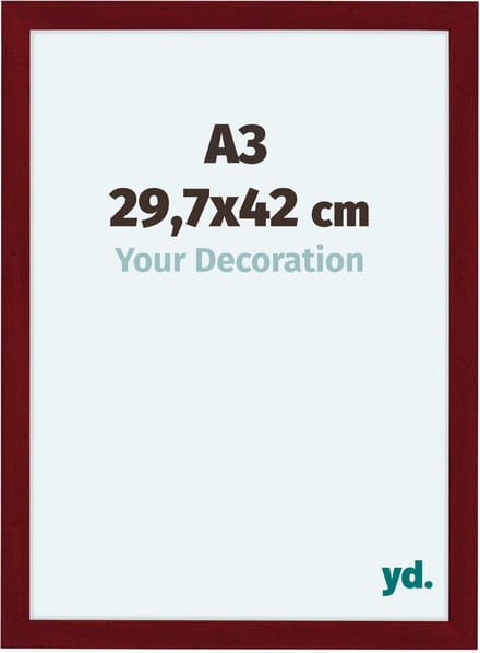 Your Decoration - Fotolijst A3 29,7x42 cm - MDF - Wijnrood Geveegd - Como
