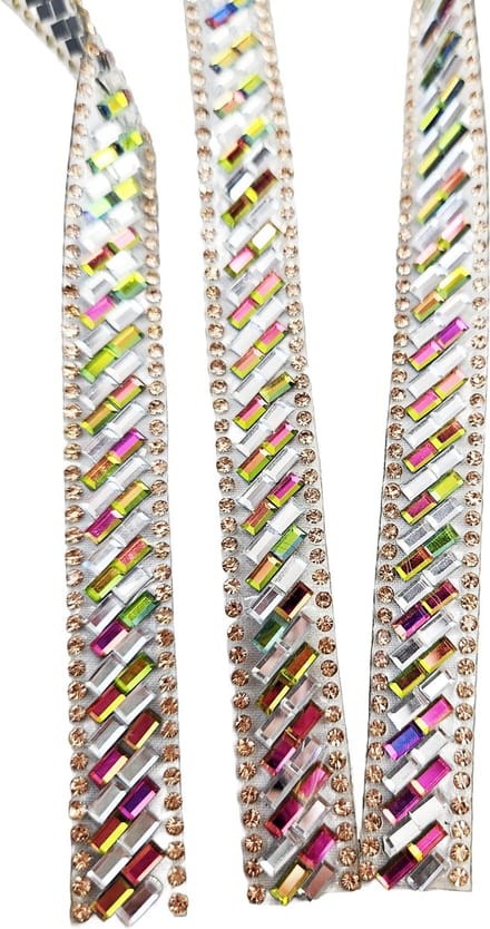 BamBella ® - Plak lint - 3X 30cm Hotfix glitter band vastmaken met strijkijzer versiering steentjes