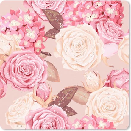 Muismat 20x20 cm - Mousepad Rozen - Glitter - Roze - Wit - Muismatten