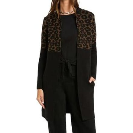 Vest Morgan jacquard léopard