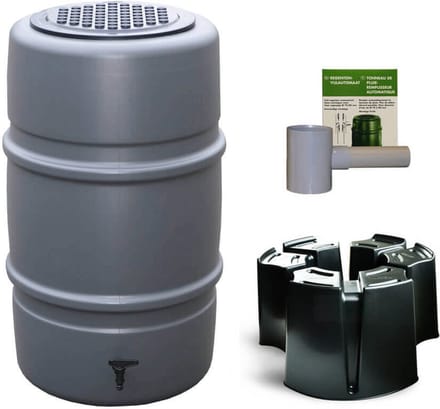 Harcostar - Regentonset Harcostar - 227 L - Antraciet + Voet + Vulautomaat