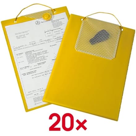 Werkordermap MAGNETIC met magnetische sluiting sleutelvak en ophangkoord - A4 per 10 stuks - Geel