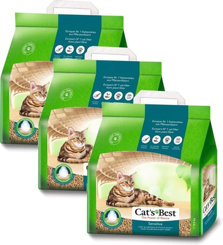 Cat's Best Sensitive - Kattenbakvulling - 3 x 8 l