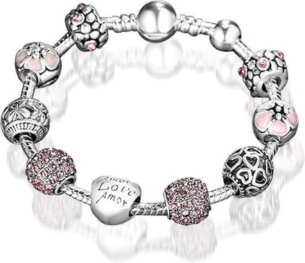 Montebello Armband Cali - Verzilverd - Bedel - Love - 19cm