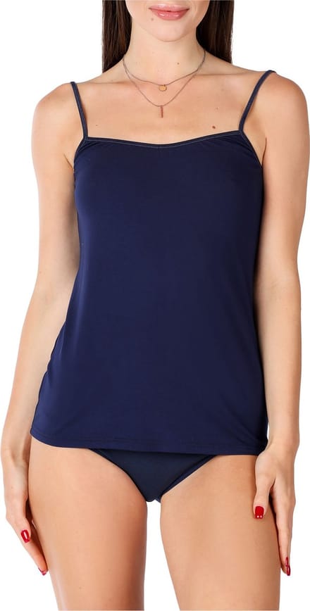 Bellivalini Dames Onderhemd - V-hals - Viscose - BLV-BLV50-218-UW - Donkerblauw - 3XL