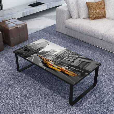 vidaXL - Salontafel - met - glazen - tafelblad - rechthoekig