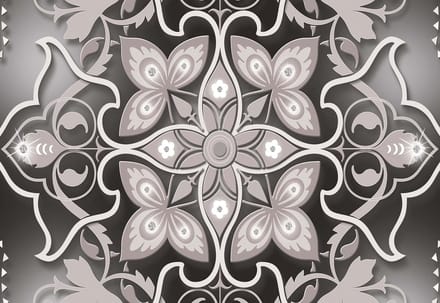 Fotobehang Abstract Modern Design Pattern Flowers | XL - 208cm x 146cm | 130g/m2 Vlies