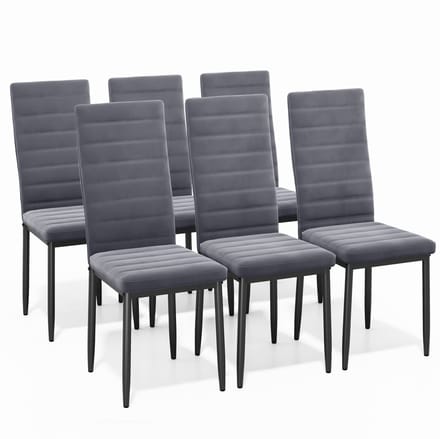 Bealife TB41C Eetkamerstoelen - 6 stoelen - Velvet bekleed - Donkergrijs