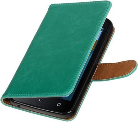 BestCases.nl Groen Pull-Up PU booktype wallet hoesje voor Huawei Y560 / Y5