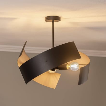 Euluna Plafondlamp Moira, zwart, Ø 47 cm, 3-lamps