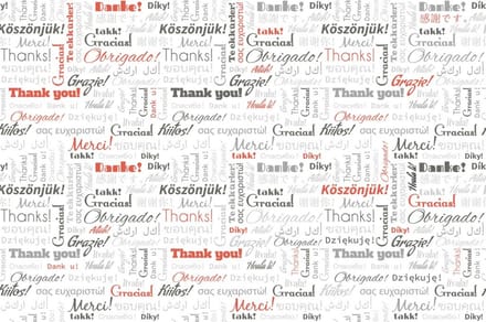 Fotobehang - Thank You 375x250cm - Vliesbehang