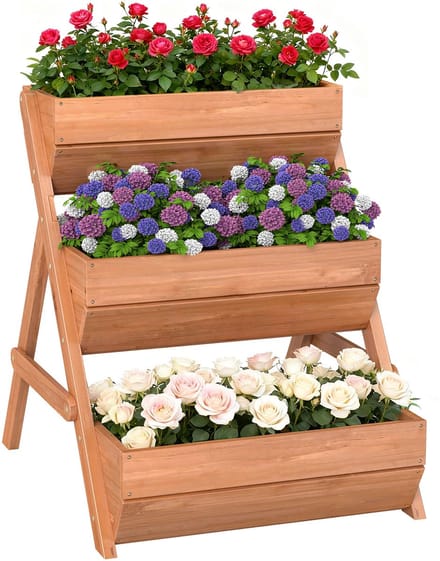 Outsunny Tuinbed-Dennenhout-65L x 75B x 76H cm-Bruin
