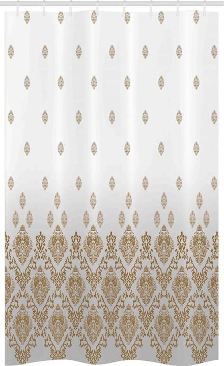 ABAKUHAUS Victoriaans Douchgordijn – 120x180 cm – Polyester – Bruin/Wit