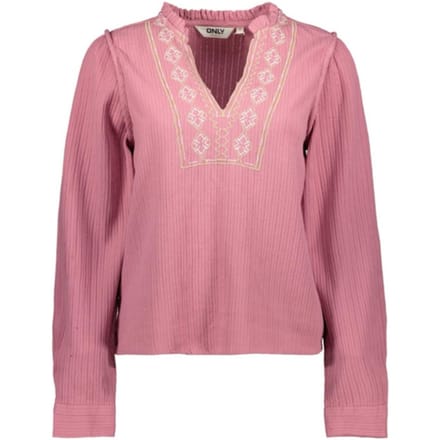 Only Onlemma ls detail v-neck top wvn cs fuchsia