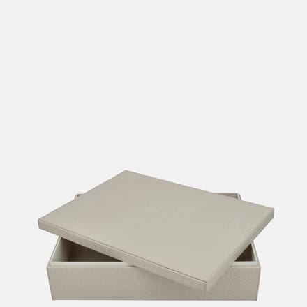 Chamada Maria leren opbergbox rechthoek croco large beige