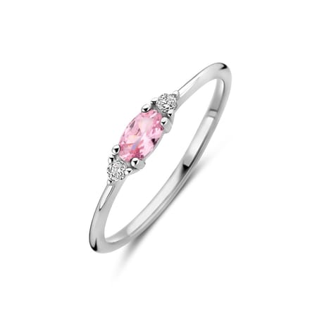 Gerhodineerd Zilver Ring Wit En Roze Met Zirkonia 1339063