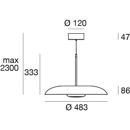 Linea Light LED hanglamp Basin_P, wit, metaal, Ø 49 cm, IP40