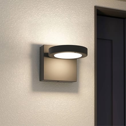 Lucande LED buiten wandlamp Belna, metaal, IP65, antraciet