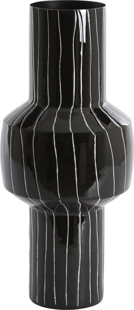 Light&living Vaas deco Ø18x42 cm SENUMA glanzend zwart+wit