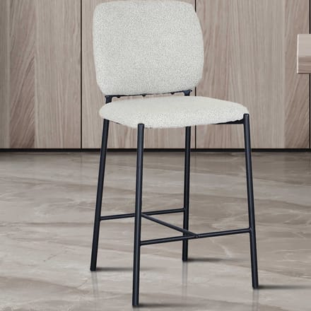Barstoel Sophia Beige – Voor Keukeneiland – Zithoogte 66 cm – Gestoffeerd – Rousseau