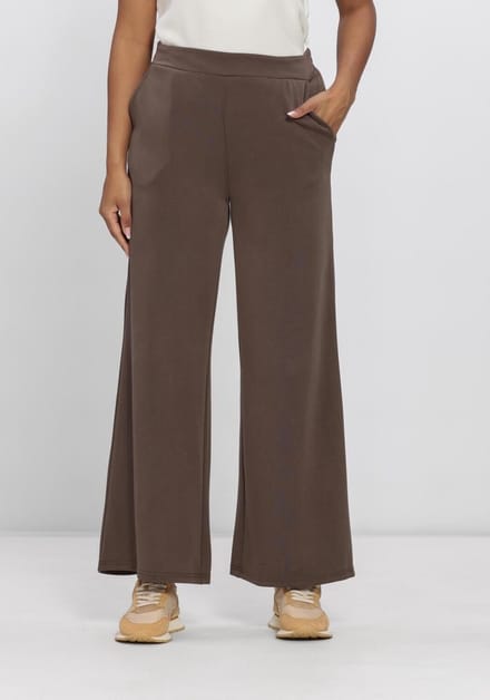My Essential Wardrobe Mwhelle Wide Pant Broeken Dames - Bruin - Maat XXL