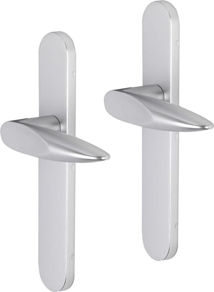 Deurkruk - Impresso Sutton - Voor binnen - Ovaal deurschild - Aluminium - 2 stuks