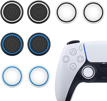 Dailygoods- Thumbstick Grip Caps - Set van 4 Paar - Accessoires voor PS4/PS5 - Optimale Grip - Bescherming tegen Vuil/Slijtage - Witte Doppen - Controller Caps